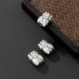 Vintage S925 Sterling Silver Cicada Hole Beads Charms DIY Making