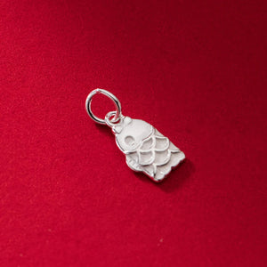 Vintage S925 Sterling Silver Distressed Fish Pendant Charms