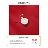 Vintage S925 Sterling Silver Lucky Round Pendant Charms for DIY