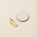 Vintage S925 Sterling Silver Printed Coin Square Card 18K DIY Charms