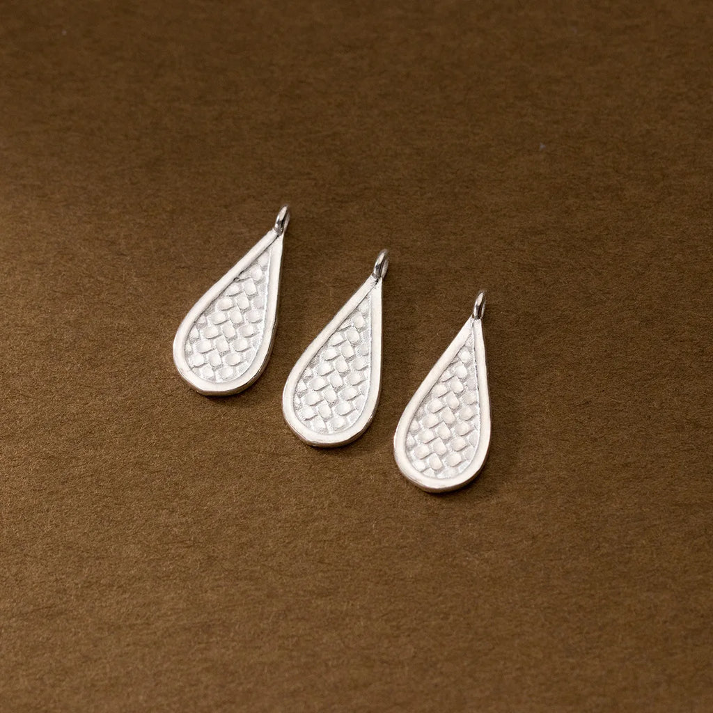 Vintage S925 Sterling Silver Water Droplets Pendant Charms DIY Necklace Bracelet