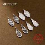 Vintage S925 Sterling Silver Water Droplets Pendant Charms DIY Necklace Bracelet