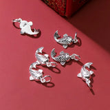 S925 Sterling Silver Whale Animal Charm for DIY Jewelry