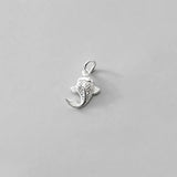 S925 Sterling Silver Whale Animal Charm for DIY Jewelry