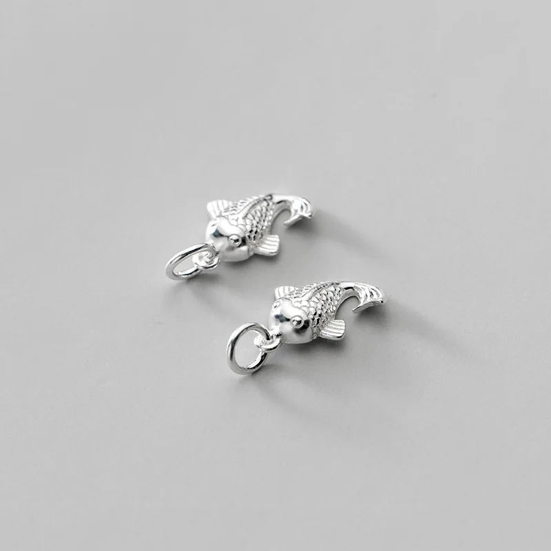 S925 Sterling Silver Whale Animal Charm for DIY Jewelry