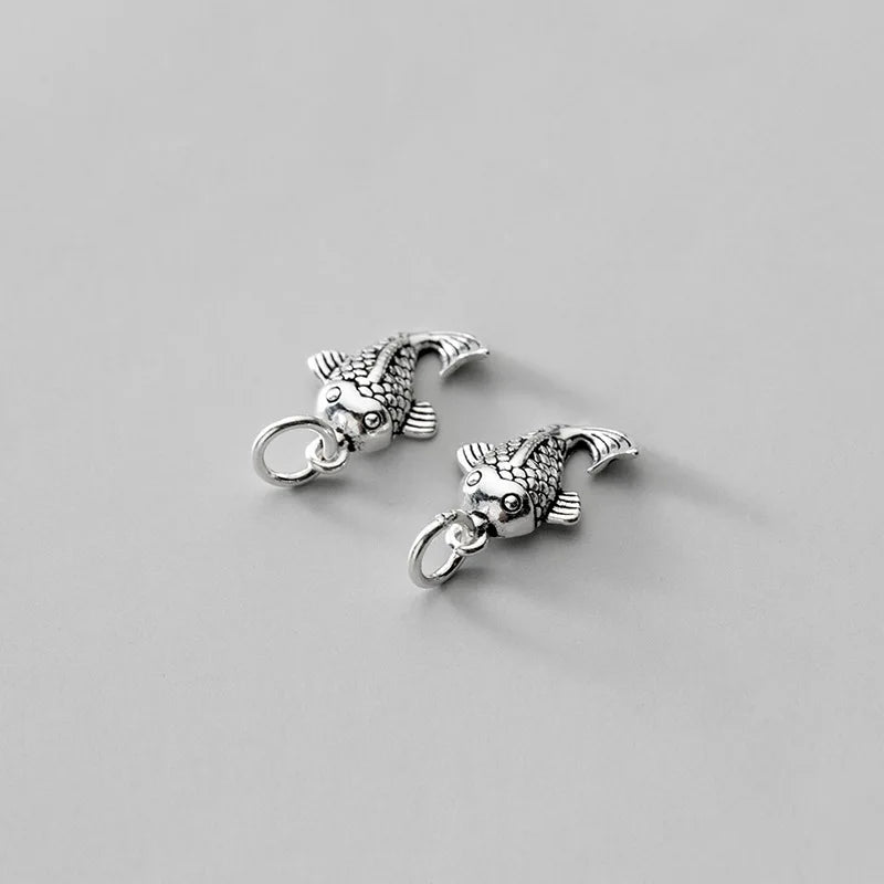 S925 Sterling Silver Whale Animal Charm for DIY Jewelry