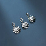 Vintage S925 Sterling Silver sun Charm for DIY Making Fine Jewelry Accessory