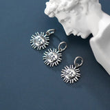 Vintage S925 Sterling Silver sun Charm for DIY Making Fine Jewelry Accessory
