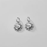 Vintage S925 Sterling Silver sun Charm for DIY Making Fine Jewelry Accessory
