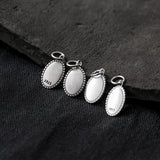 Vintage S925 Sterling Thai Silver Oval Charms for DIY Necklace Bracelet