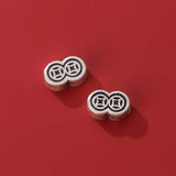 Vintage S999 Sterling Silver Distressed Ancient Coin Bracelet Charms DIY