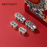 Vintage S999 Sterling Silver Distressed Ancient Coin Bracelet Charms DIY