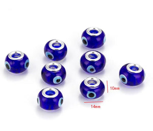 10pcs Evil Eye Glass Beads Charm for Bracelets