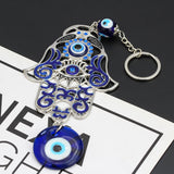 1pc Turkey Evil Eye Glass Hamsa Hand Charms Wall Hang Keychain Jewelry