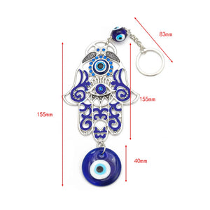 1pc Turkey Evil Eye Glass Hamsa Hand Charms Wall Hang Keychain Jewelry