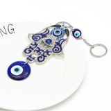 1pc Turkey Evil Eye Glass Hamsa Hand Charms Wall Hang Keychain Jewelry