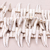 38pcs 10*38mm Ivory Howlite Beads for DIY Jewelry Making