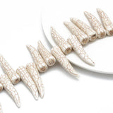 38pcs 10*38mm Ivory Howlite Beads for DIY Jewelry Making