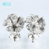Natural Garnet Silver Earring, Lovely Flower Design, Birthday Gift