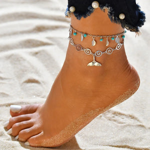 Bohemian Stone Chain Elephant Anklets for Woman