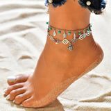 Bohemian Stone Chain Elephant Anklets for Woman