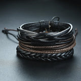 Multilayer Leather Punk Wrap Bracelet Unisex Jewelry