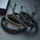 Multilayer Leather Punk Wrap Bracelet Unisex Jewelry