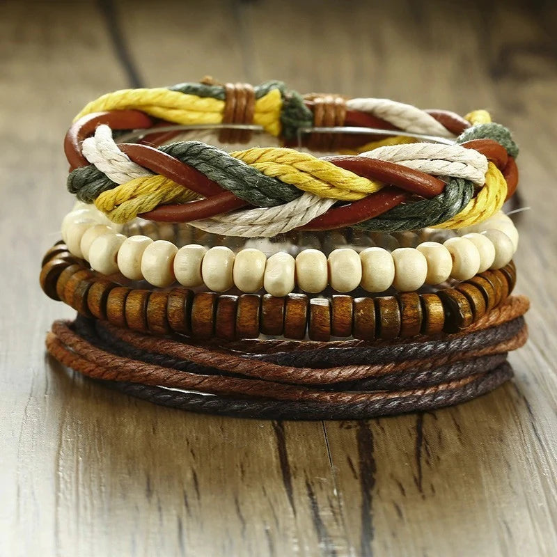 Multilayer Leather Punk Wrap Bracelet Unisex Jewelry