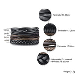 Multilayer Leather Punk Wrap Bracelet Unisex Jewelry