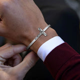 Men's Religious Sideways Cross Bracelet