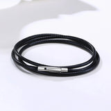 Men's Leather Necklaces Braided Chain 2MM 3MM Male Jewelry 16 and 30 Inch