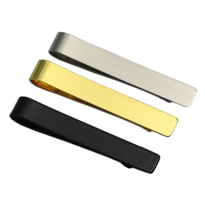 Men's Tie Clip Stainless Steel Initials Date Letter