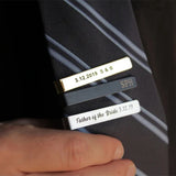 Men's Tie Clip Stainless Steel Initials Date Letter