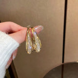 MENGJIQIA Geometric Oval Circle Hoop Earrings Zircon Brincos