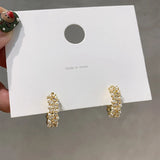 Pearl Zircon Hoop Earrings For Women Boucle d'oreille Jewelry