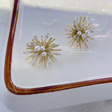 Zircon Flower Stud Earrings Pearl Statement Oorbellen Jewelry