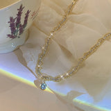 Rhinestone Choker Cross Pendant Necklace Party Jewelry
