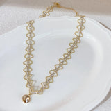 Rhinestone Choker Cross Pendant Necklace Party Jewelry
