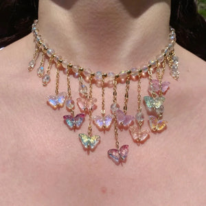 Resin Butterfly Necklace Women Girls Holiday Jewelry