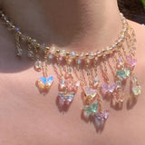 Resin Butterfly Necklace Women Girls Holiday Jewelry