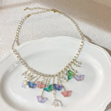 Resin Butterfly Necklace Women Girls Holiday Jewelry