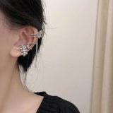 Zircon Butterfly Clip Earrings Pearl Ear Jewelry
