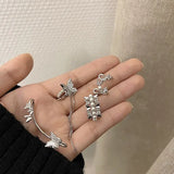 Zircon Butterfly Clip Earrings Pearl Ear Jewelry