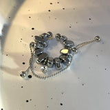 Metal Square Hoop Earrings Geometric Tassel Ear Jewelry