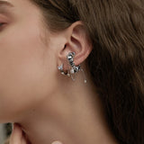 Metal Square Hoop Earrings Geometric Tassel Ear Jewelry