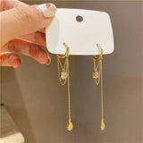 Circle Hoop Earrings with Tassel Chain | Boucle d'oreille Jewelry