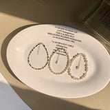 Freshwater Pearl Bracelet Metal Heart Beads Bangles Jewelry