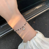 Freshwater Pearl Bracelet Metal Heart Beads Bangles Jewelry