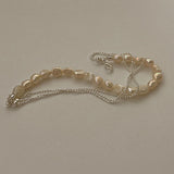 Freshwater Pearl Bracelet Silver Chain Bangle