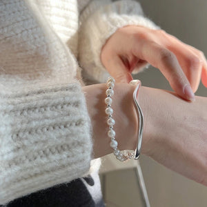 Metal Circle Cuff Bangle Bracelet for Women Girls
